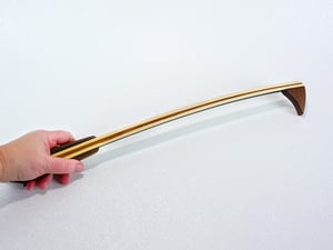 Image of Handmade Wooden Backscratcher of Pine and Walnut with Green stain on Spine
