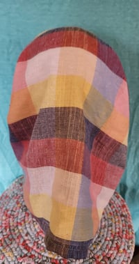 Image 2 of Linen Tichel in Colorful Plaid