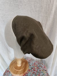 Image 1 of Lace Trimmed Linen Cover in Olive