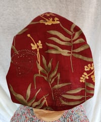 Image 2 of Linen Cover in Burgundy & Palms