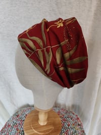 Image 1 of Linen Cover in Burgundy & Palms