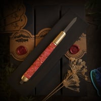 Image 2 of Bent Rivers marking knife with Pink Stabilized Maple Burl scales