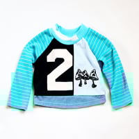 mushrooms shrooms turquoise bday kid 2T two 2 second 2nd birthday longsleeve top shirt gift