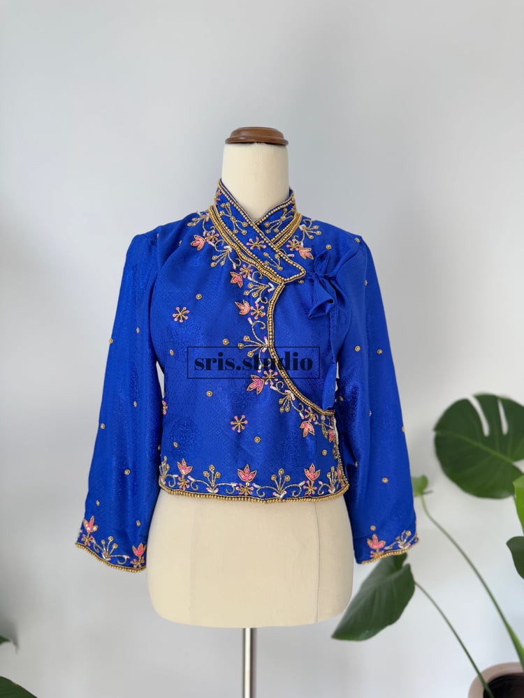 Image of Royal blue Kuching choli
