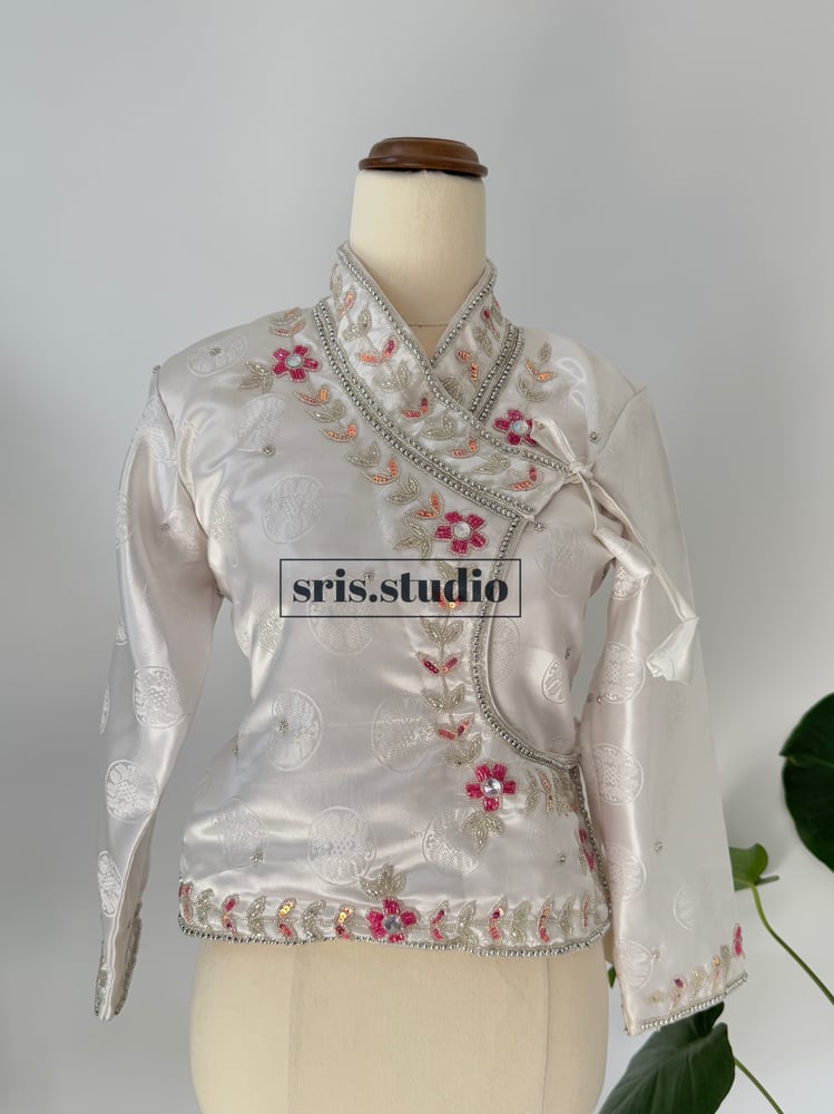 Image of Pink flower Kuching choli