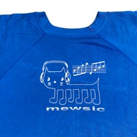 Image 2 of Mewsic - Vintage 80s Blue Panill Crew Pullover (XL)