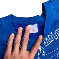 Image 3 of Mewsic - Vintage 80s Blue Panill Crew Pullover (XL)