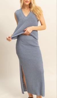 Image 1 of Dusty Blue skirt set