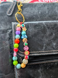 Image 3 of Colorful Spring inspired beaded purse charm keychain 