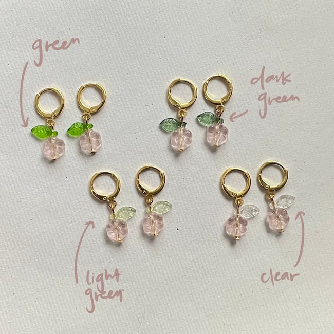 chihiro's pink flower huggie hoop earrings