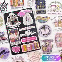 Image 2 of 150 PCS Romance Book Stickers for Kindle, Holographic Bookish Sticker Pack Reading Booktok