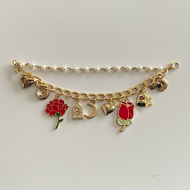 double layered gold charm chain