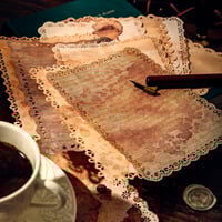 Image 2 of 6 Pack Lace Edged Vintage Scrapbook Paper (60 Sheets)