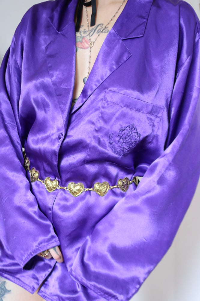 Image of Vintage 90s Victorias Secret Gold Label Rich Purple Sleep Shirt (Large)