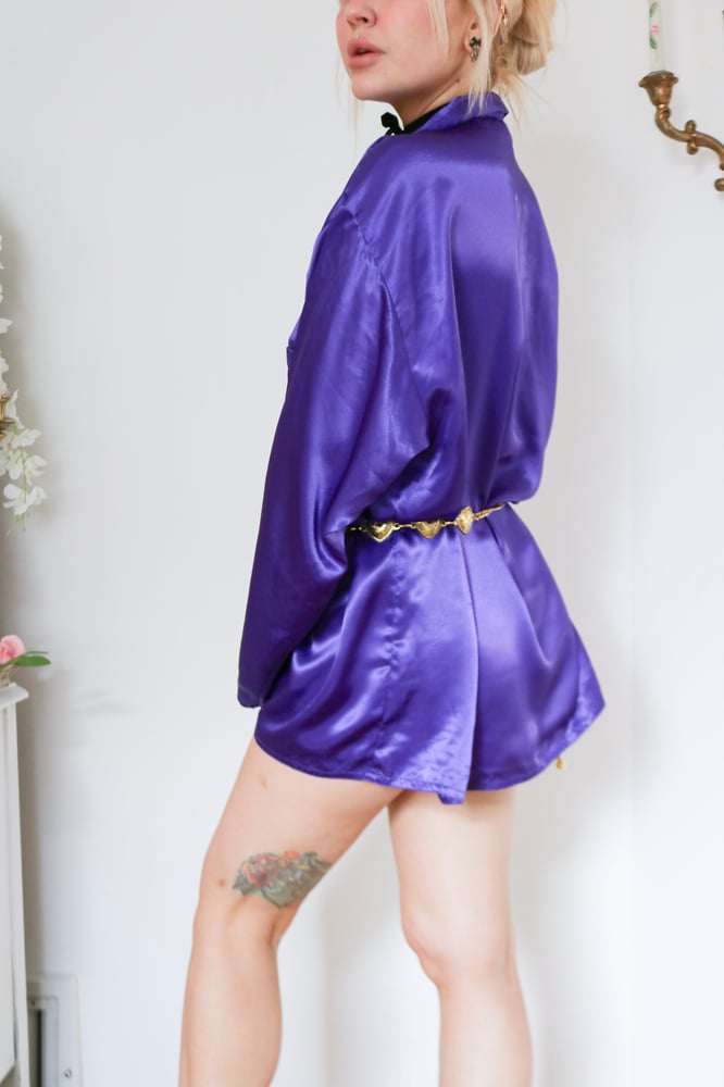 Image of Vintage 90s Victorias Secret Gold Label Rich Purple Sleep Shirt (Large)