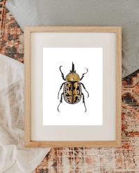 Image 5 of Hercules Beetle Watercolor Illustration PRINT