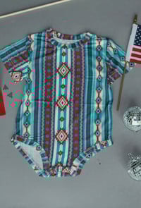 Image 2 of American Aztec print onesie 
