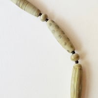 Image 4 of Tapered Tubes Necklace - Sage Green/Raku