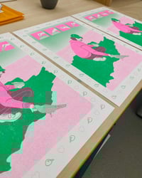 Image 4 of Bird Feeder Risograph Print