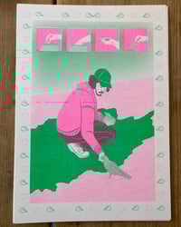 Image 1 of Bird Feeder Risograph Print