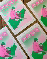 Image 3 of Bird Feeder Risograph Print