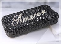 Image 2 of Jet Black Crystal Embellished Nokia 2660 Flip Phone