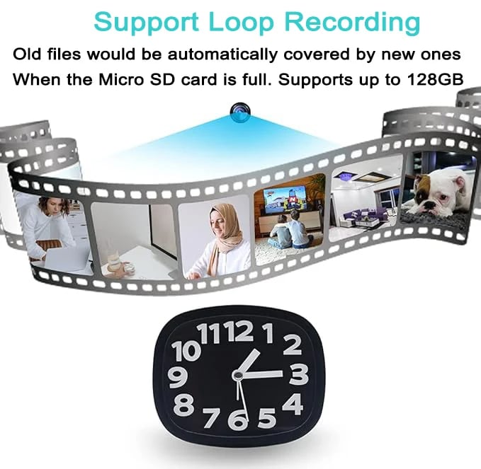MSL Tuya FHD Wireless Clock Camera 1080P with Motion Detection & WiFi Home Security