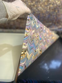 Image 4 of Hand Marbled Paper #21 'Pastel Chevron'