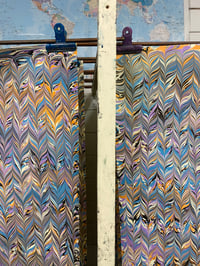 Image 7 of Hand Marbled Paper #21 'Pastel Chevron'