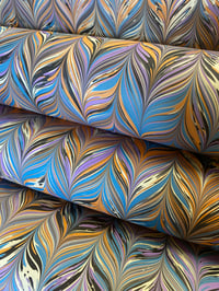 Image 2 of Hand Marbled Paper #21 'Pastel Chevron'