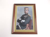 Image 1 of Antique Military Portrait Art Print, Paul Sanford Lord Methuen, in Vintage Wooden Frame 