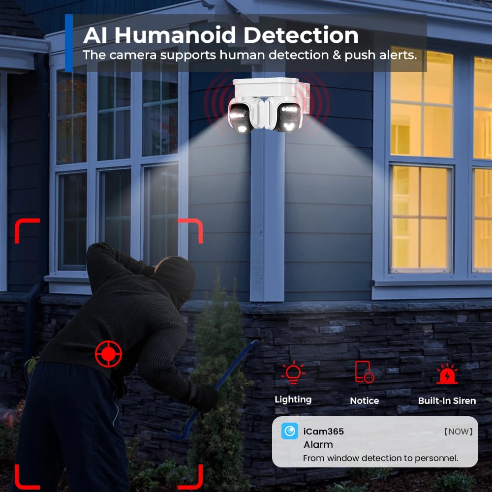 MSL 8MP HD Dual Camera WiFi with AI Human Detection & 10X Zoom