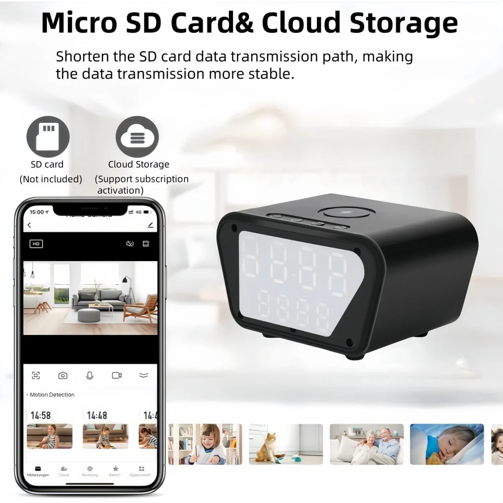MSL Alarm Clock Style WiFi Baby Monitor with 4K Camera & Motion Detection