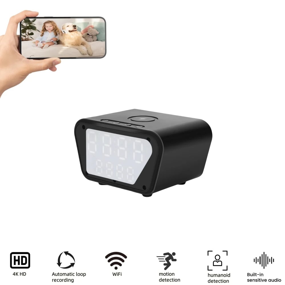 MSL Alarm Clock Style WiFi Baby Monitor with 4K Camera & Motion Detection