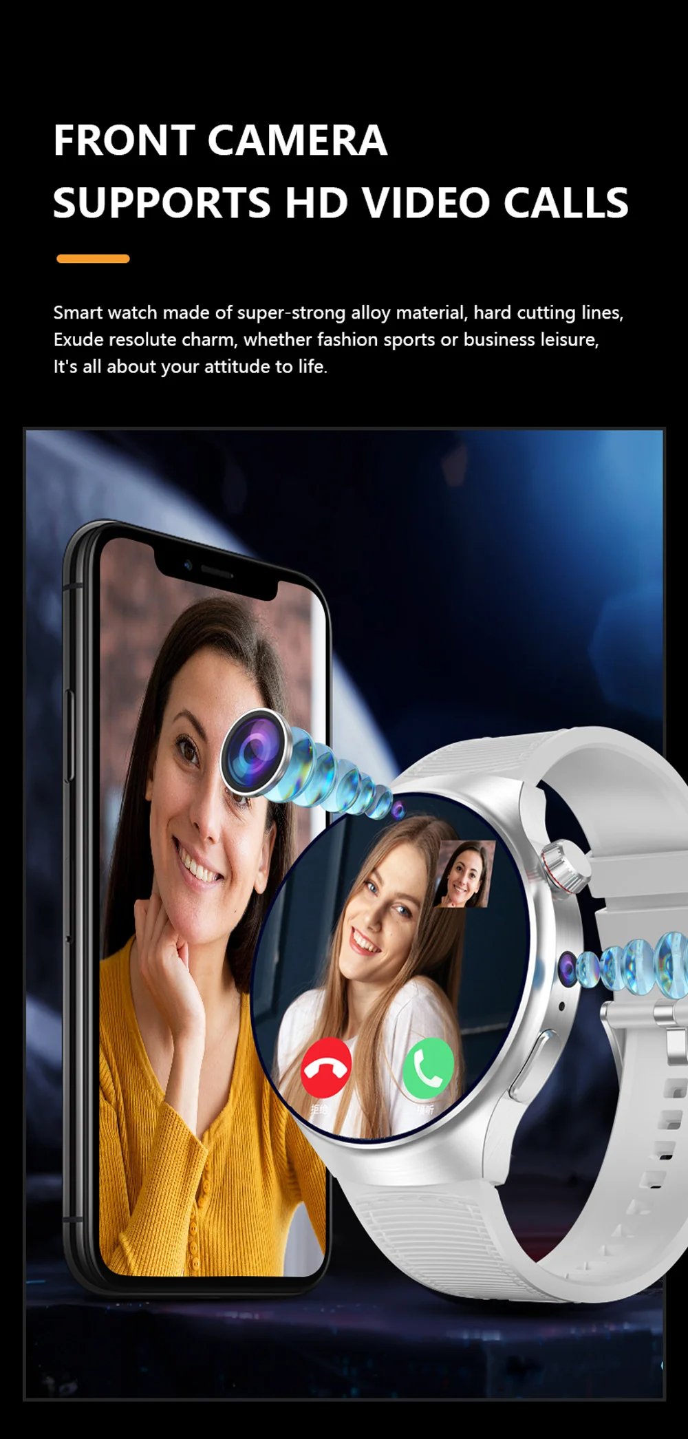 MSL 4G Net SIM Smartwatch with Camera, GPS, and Bluetooth Calling