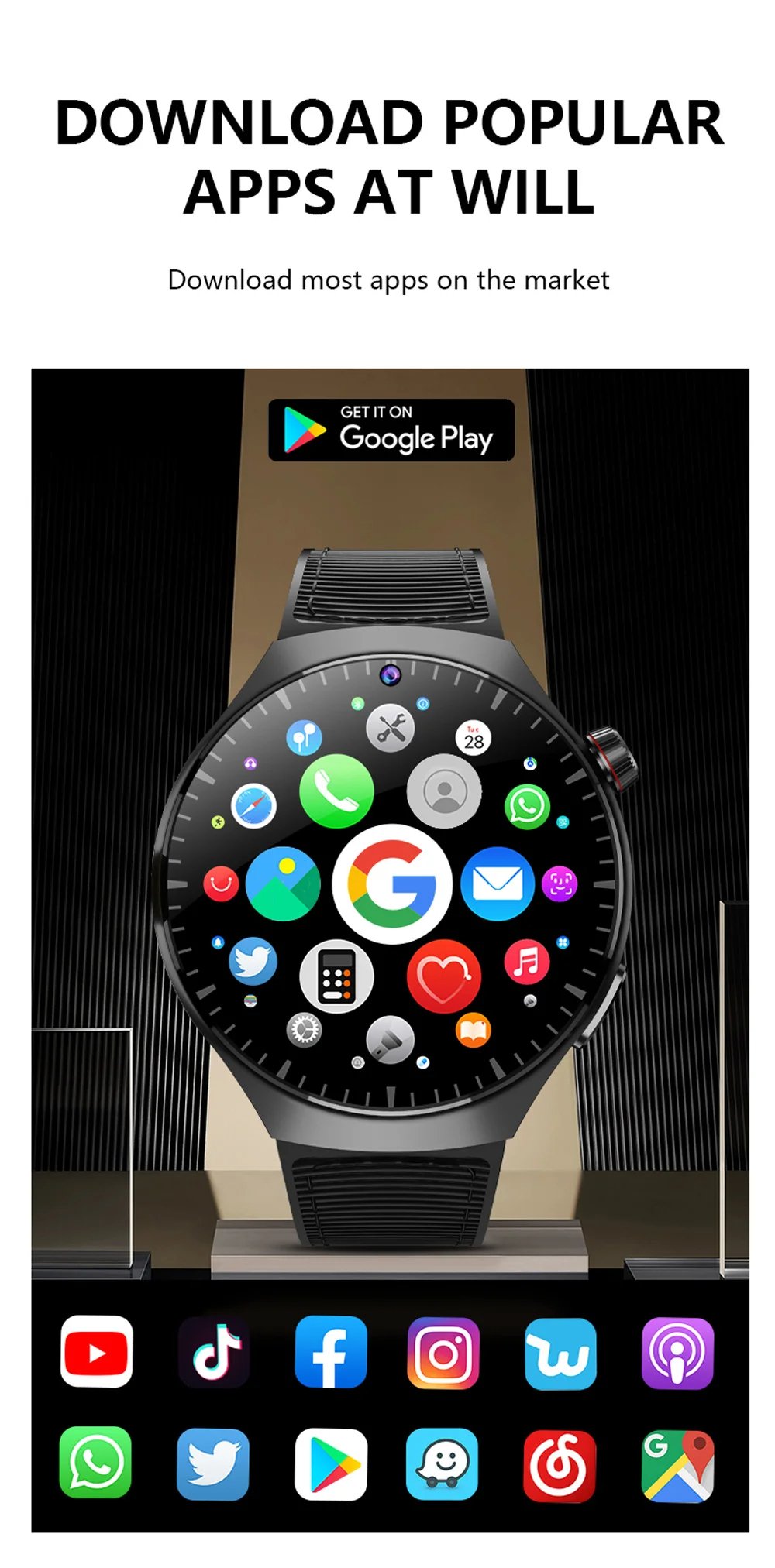MSL 4G Net SIM Smartwatch with Camera, GPS, and Bluetooth Calling