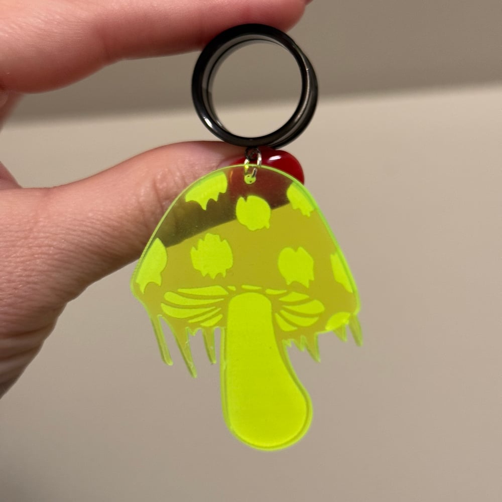 Image of Neon Mushroom Dangles (sizes 4g-2")