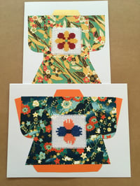 Image 3 of Kimono Japanese Mixed Media Greeting Cards | Set of 2