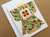 Image 4 of Kimono Japanese Mixed Media Greeting Cards | Set of 2