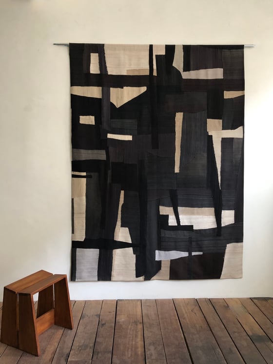 Image of large handmade khadisilk tapestry