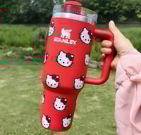 Image 3 of Hello Kitty X Stanley “GLITTER RED” | 40 Oz. FlowState Tumbler