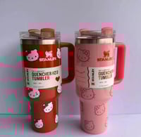 Image 7 of Hello Kitty X Stanley “GLITTER RED” | 40 Oz. FlowState Tumbler