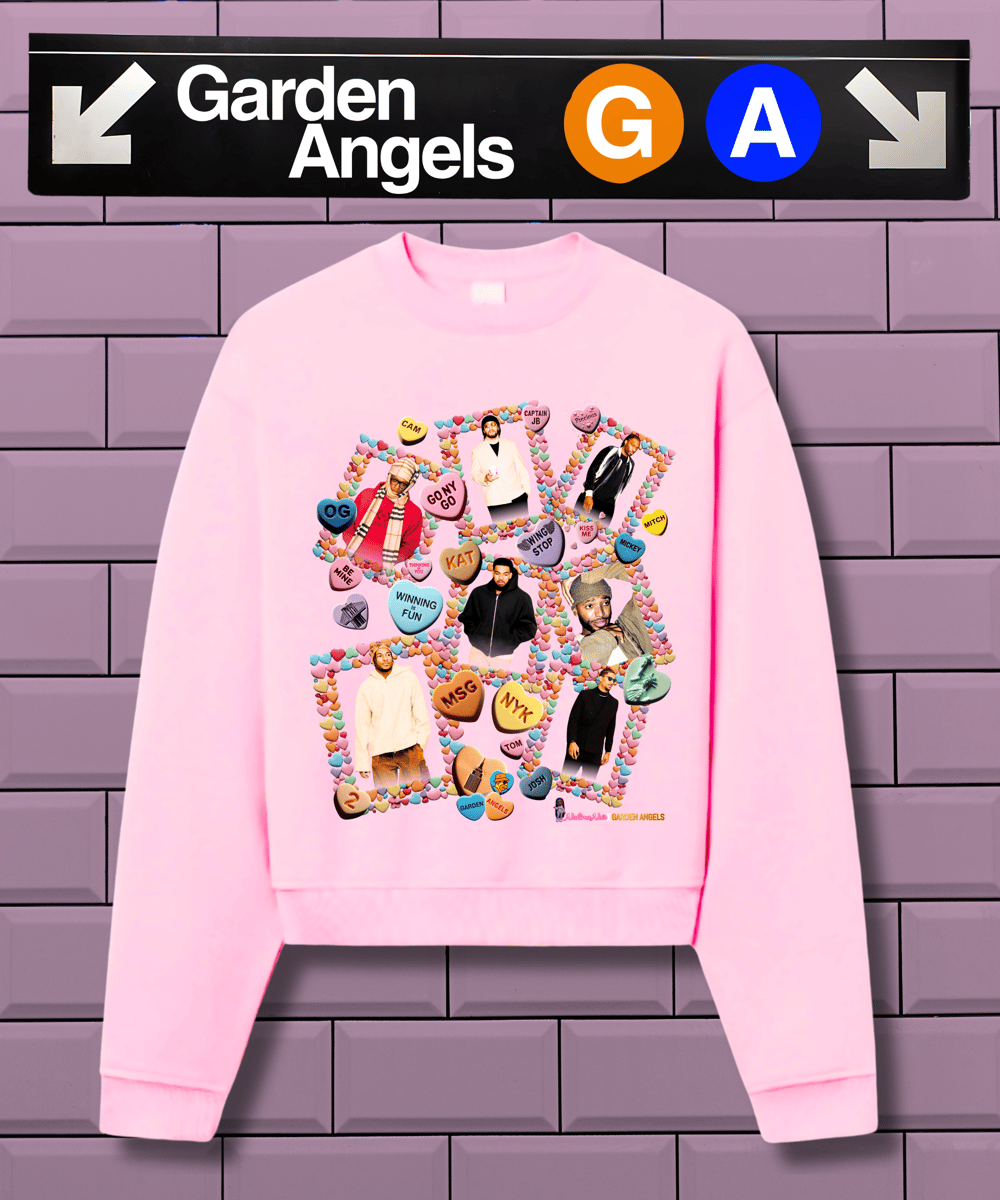 Image of GARDEN ANGELS x NAHIMANOIR "SWEETHEARTS" CREWNECK PINK