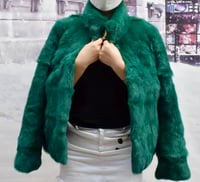 Image 1 of Genuine Rabbit Fur Coat with Pockets