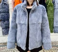 Image 4 of Genuine Rabbit Fur Coat with Pockets