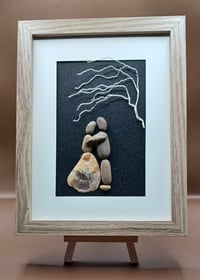 ROMANTIC COUPLE EMBRACING BENEATH SILVER WIRE TREE BY NIGHT***FREE UK POSTAGE***