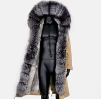 Image 2 of Mens Rabbit Fur Parka with Fox Hood