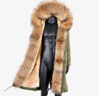 Image 3 of Mens Rabbit Fur Parka with Fox Hood