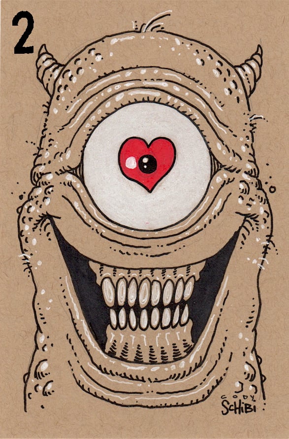 MONSTER LOVE sketches - 4" x 6" original illustrations