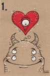 MONSTER LOVE sketches - 4" x 6" original illustrations